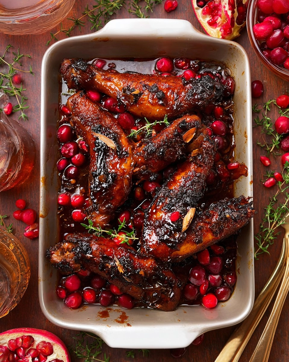 Baked Cranberry Pomegranate Turkey Wings
