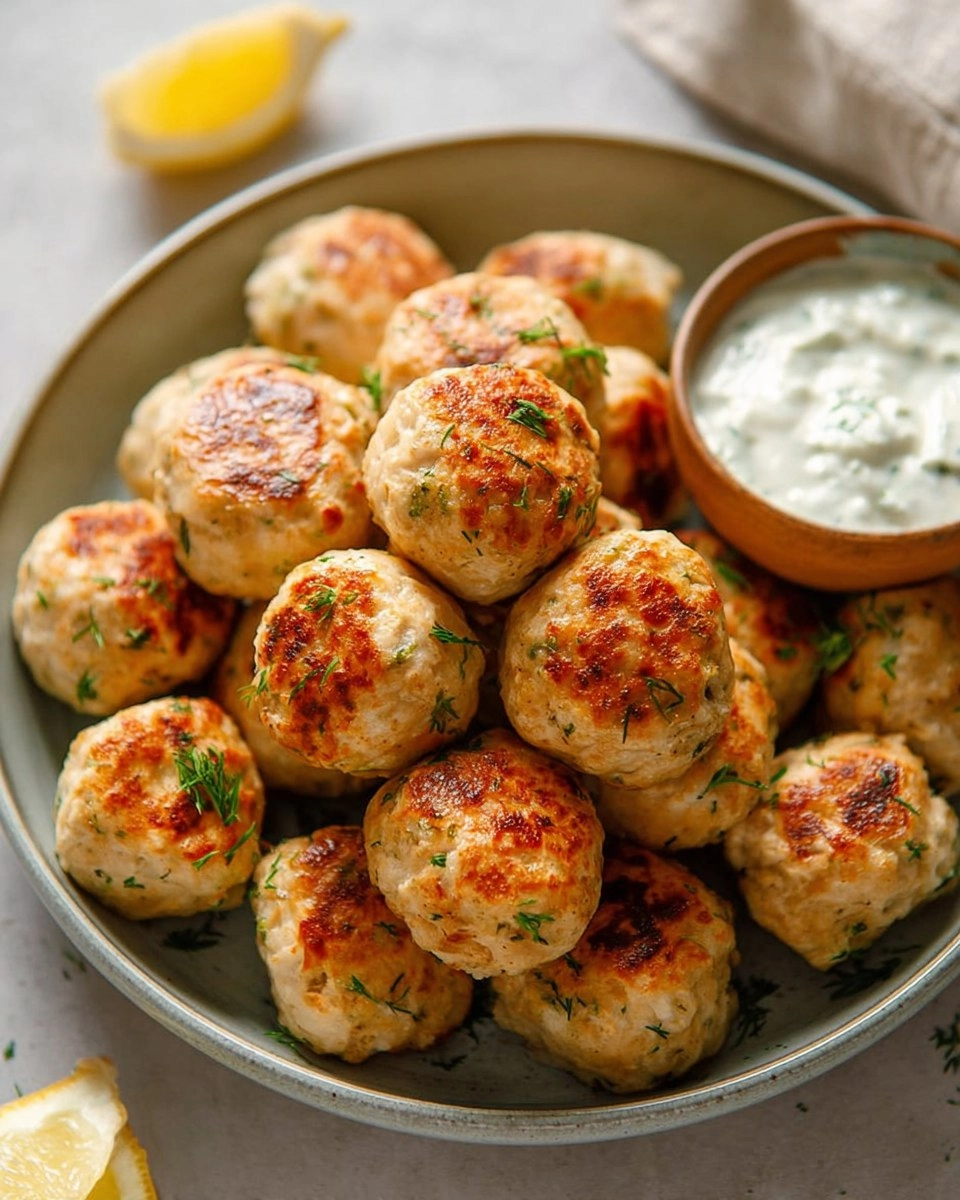 Chicken Feta Meatballs with Tzatziki Dip 106 Chicken Feta Meatballs with Tzatziki Dip