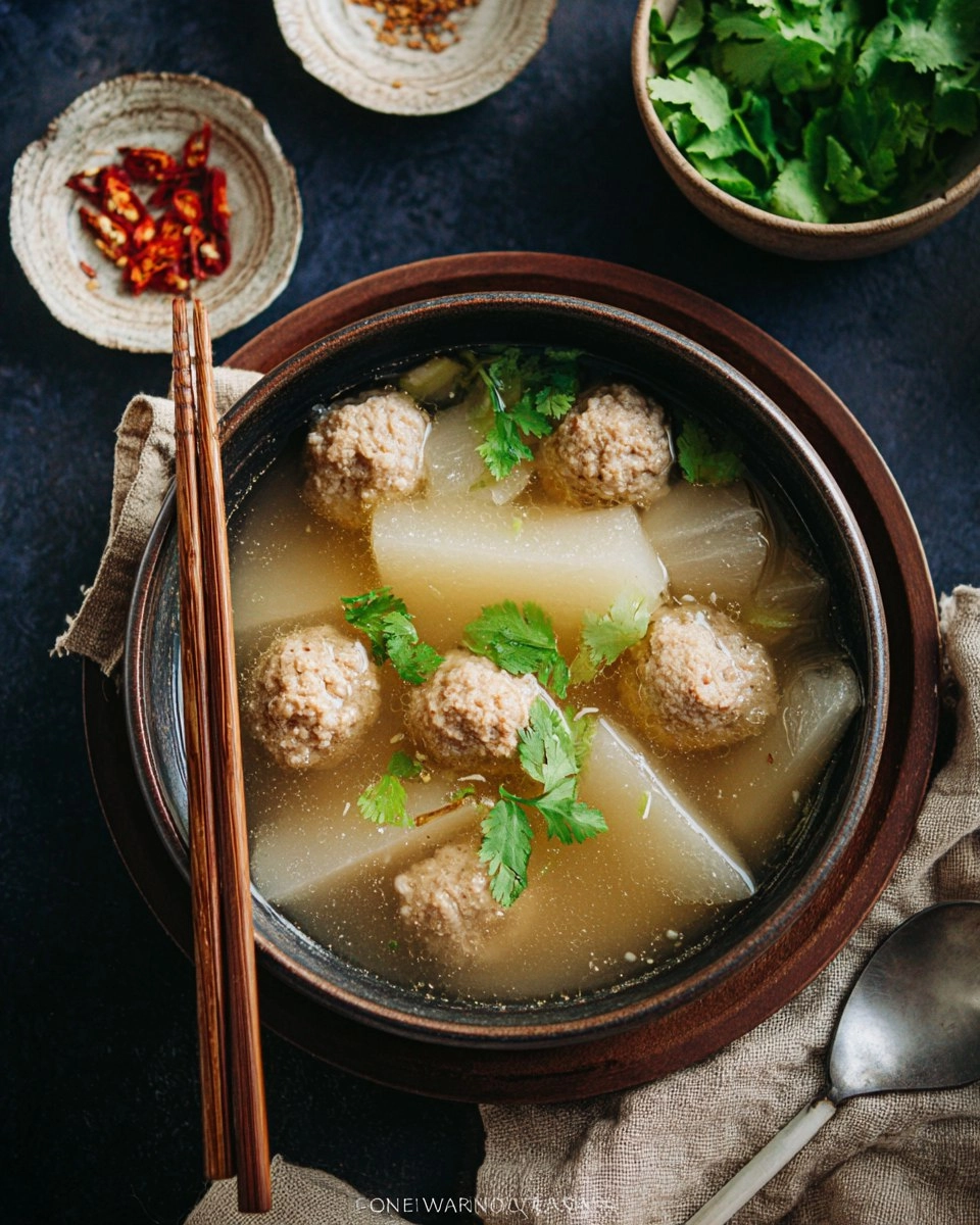 Chinese Winter Melon Soup with Meatballs