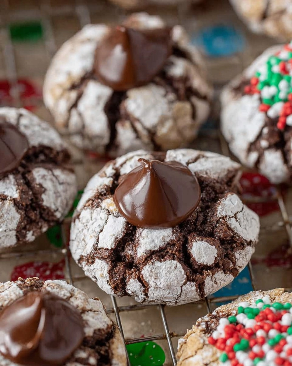 Chocolate Crinkle Blossom Cookies