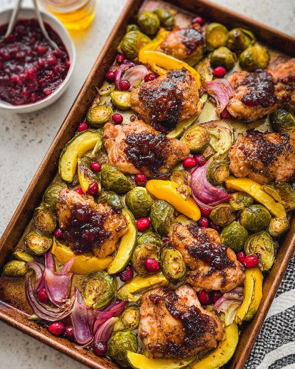 Cranberry Balsamic Chicken Sheet Pan Meal with Veggies