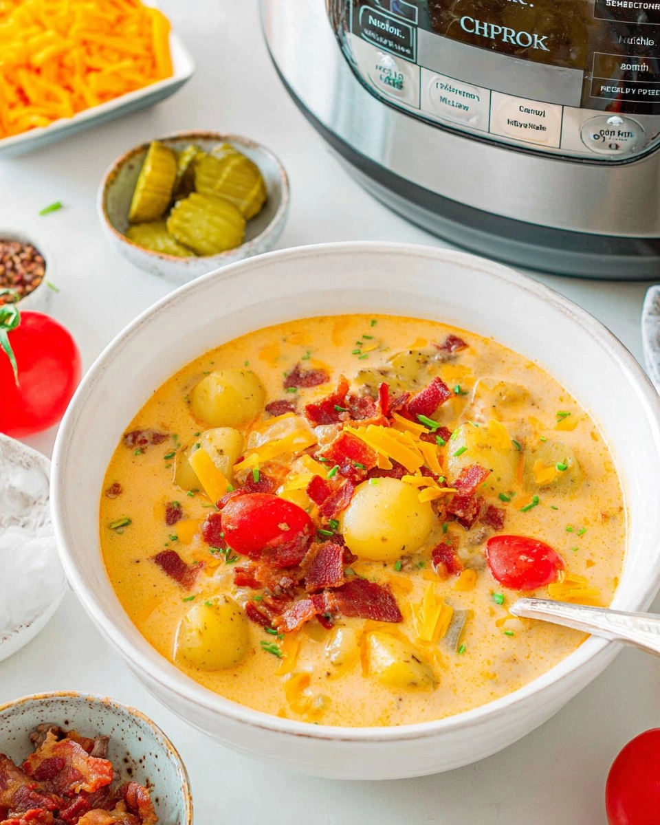 Crockpot Cheeseburger Soup