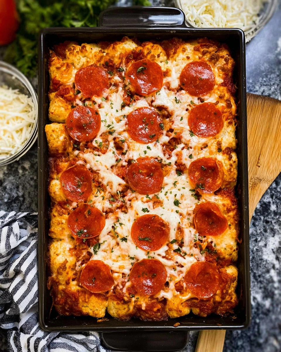 Pizza Biscuit Casserole (Easy Pepperoni Version)