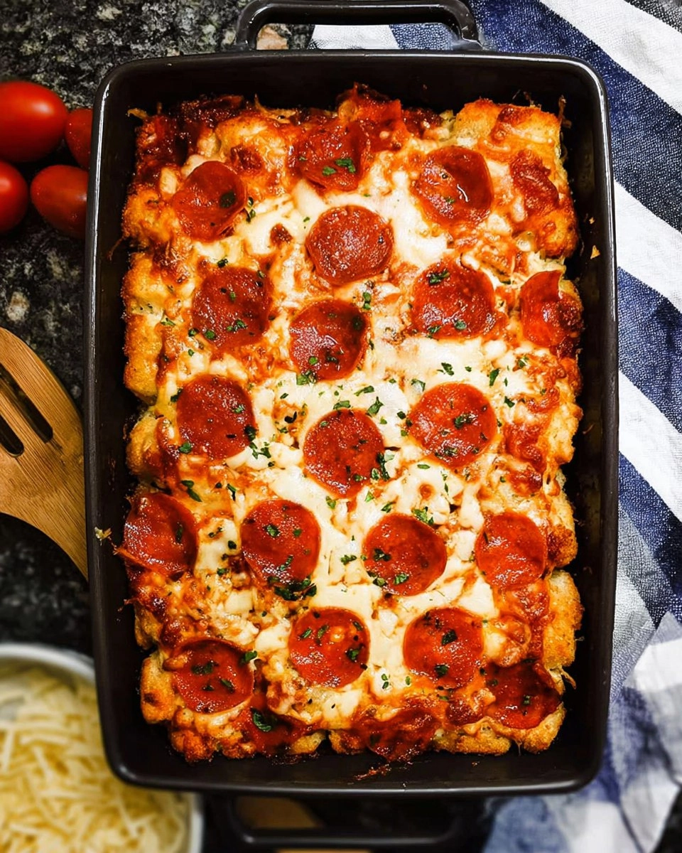 Pizza Biscuit Casserole (Easy Pepperoni Version)
