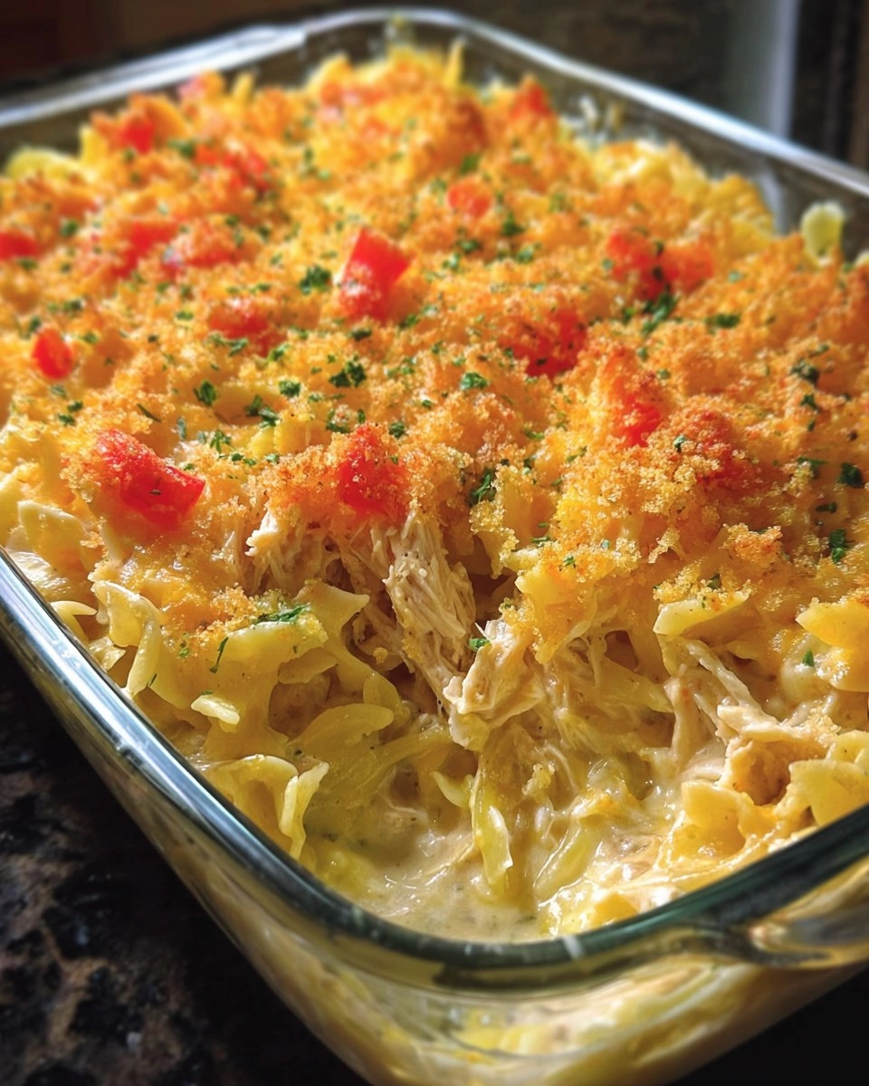 Chicken Cheddar Noodle Bake