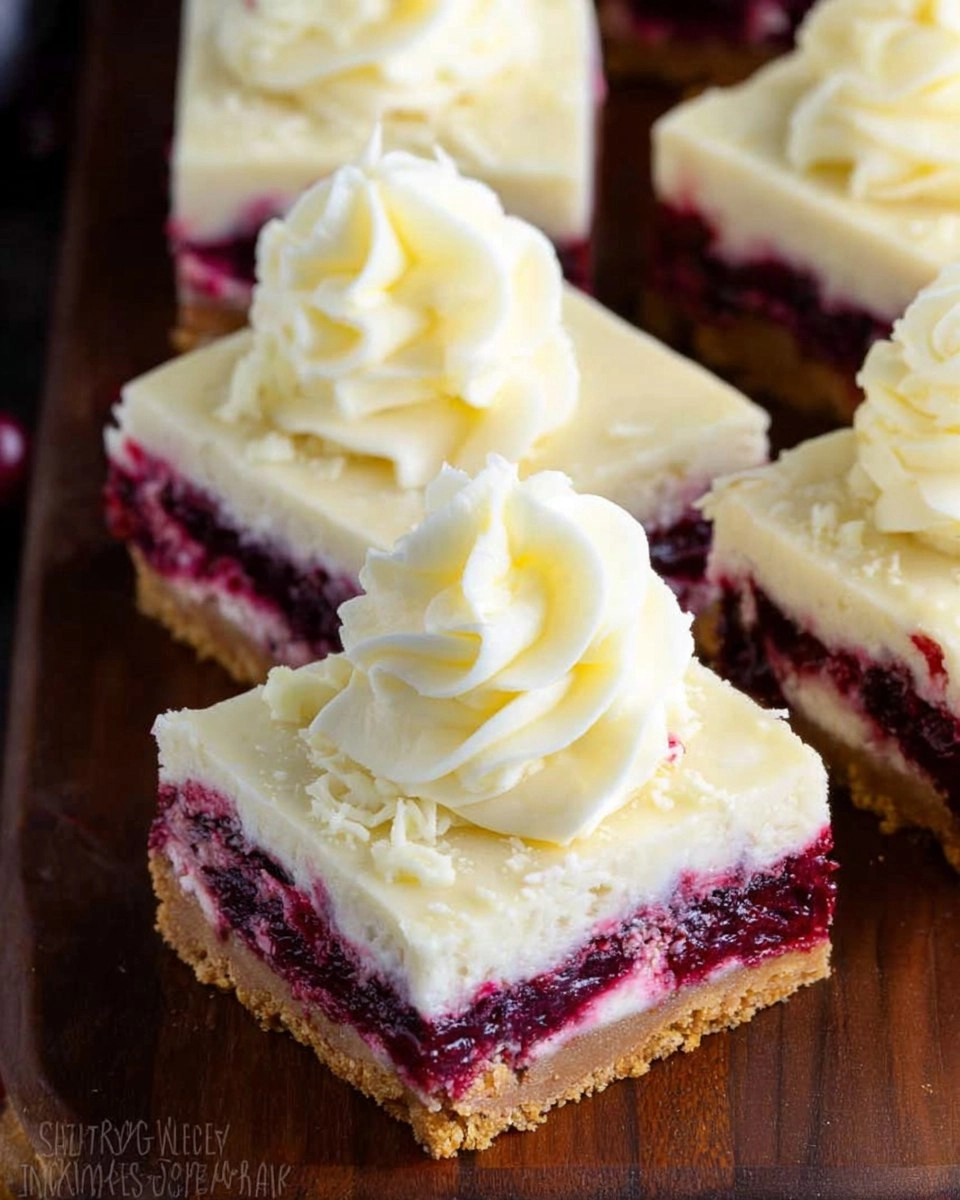 Christmas Cheesecake Bars (Cranberry White Chocolate Cheesecake Bars)
