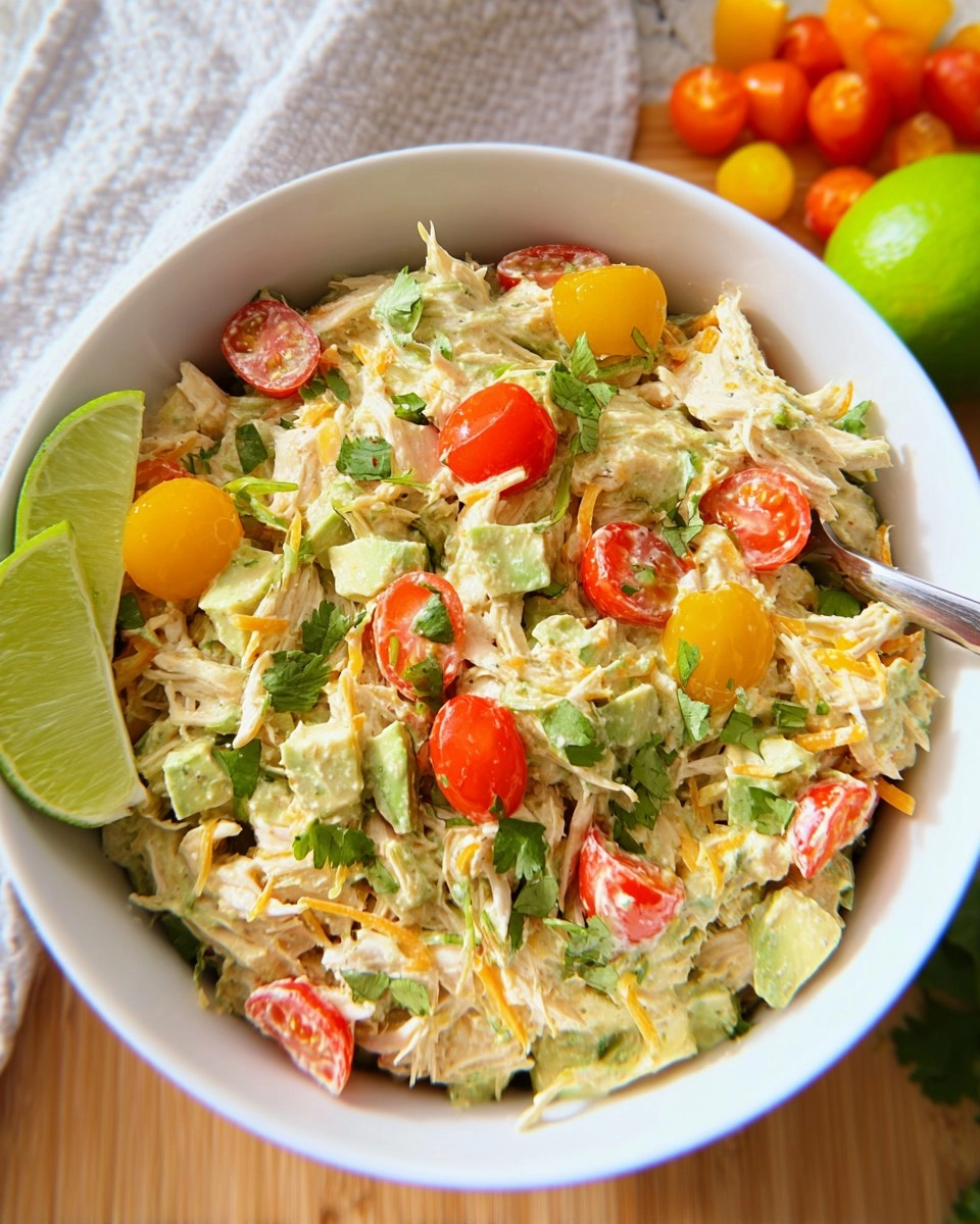 Creamy Chicken and Avocado Salad with Lime Yogurt Dressing 92 Creamy Chicken and Avocado Salad with Lime Yogurt Dressing