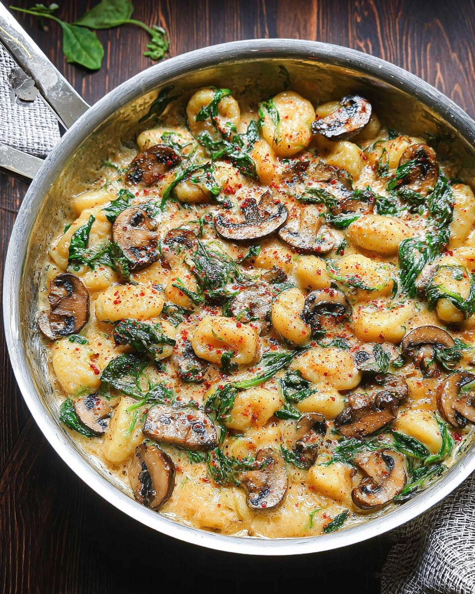 Creamy Spinach and Mushroom Gnocchi