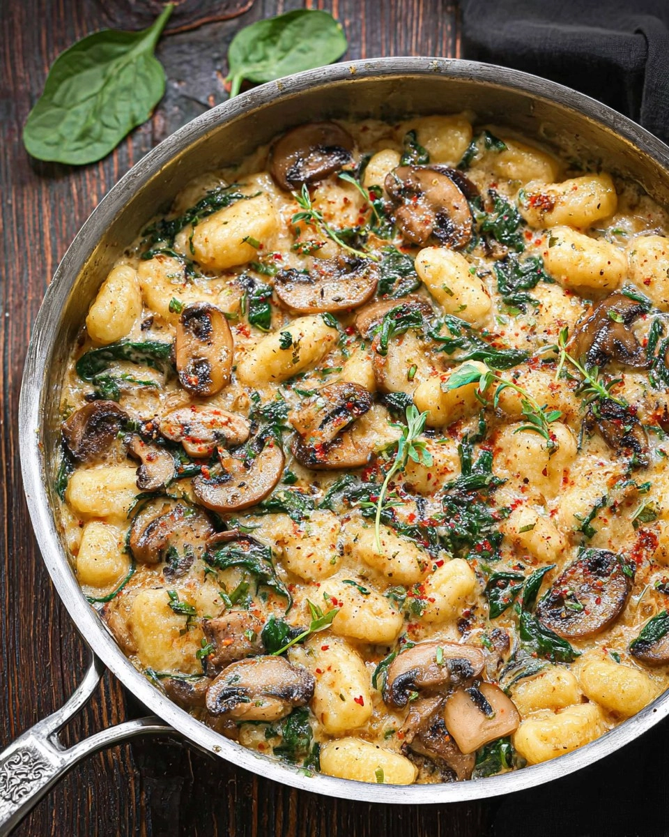 Creamy Spinach and Mushroom Gnocchi
