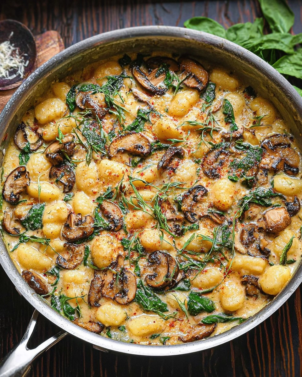 Creamy Spinach and Mushroom Gnocchi