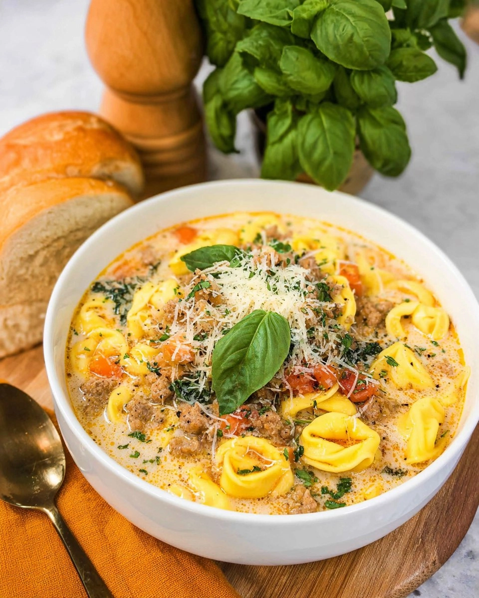 Crockpot Sausage Tortellini Soup