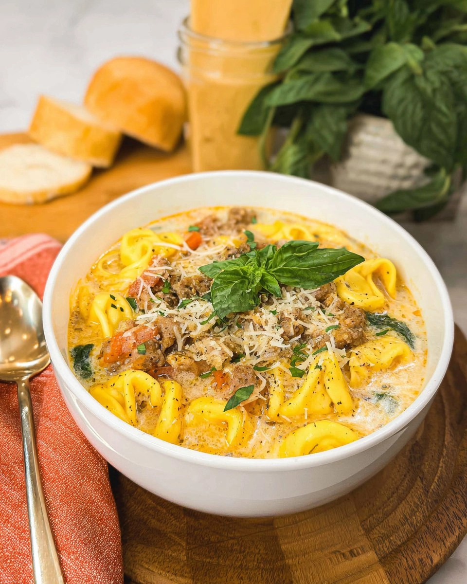 Crockpot Sausage Tortellini Soup