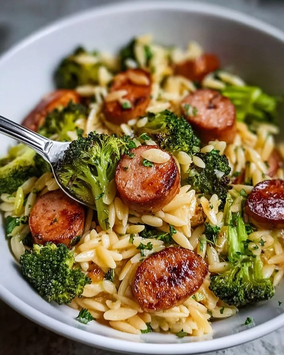 Chicken Sausage and Broccoli Orzo 90 Chicken Sausage and Broccoli Orzo