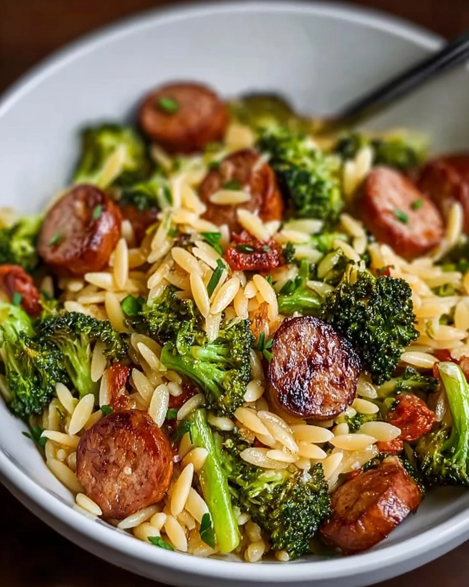 Chicken Sausage and Broccoli Orzo 91 Chicken Sausage and Broccoli Orzo