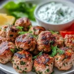 Easy-Greek-Turkey-Meatballs-with-Tzatziki-Recipe