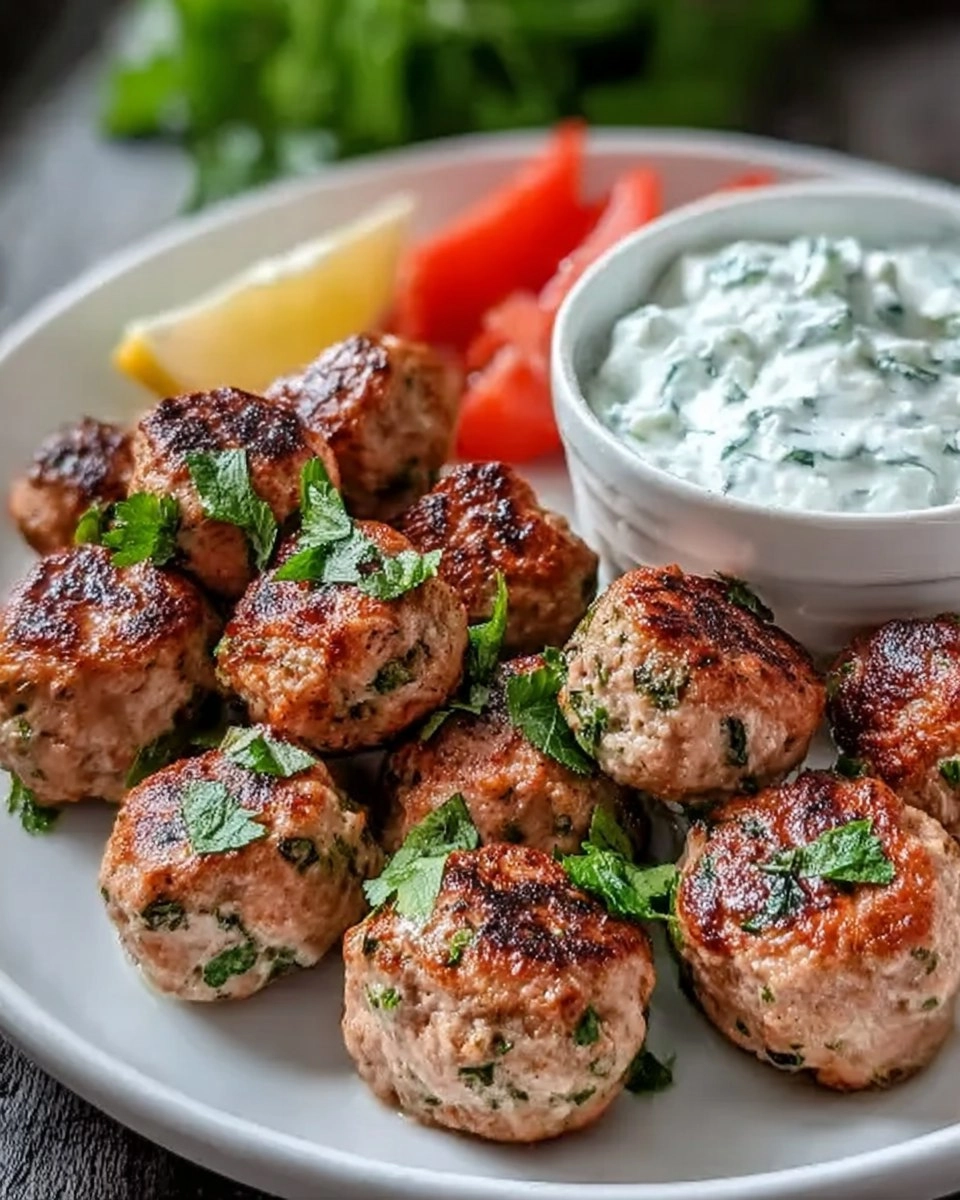 Easy Greek Turkey Meatballs with Tzatziki
