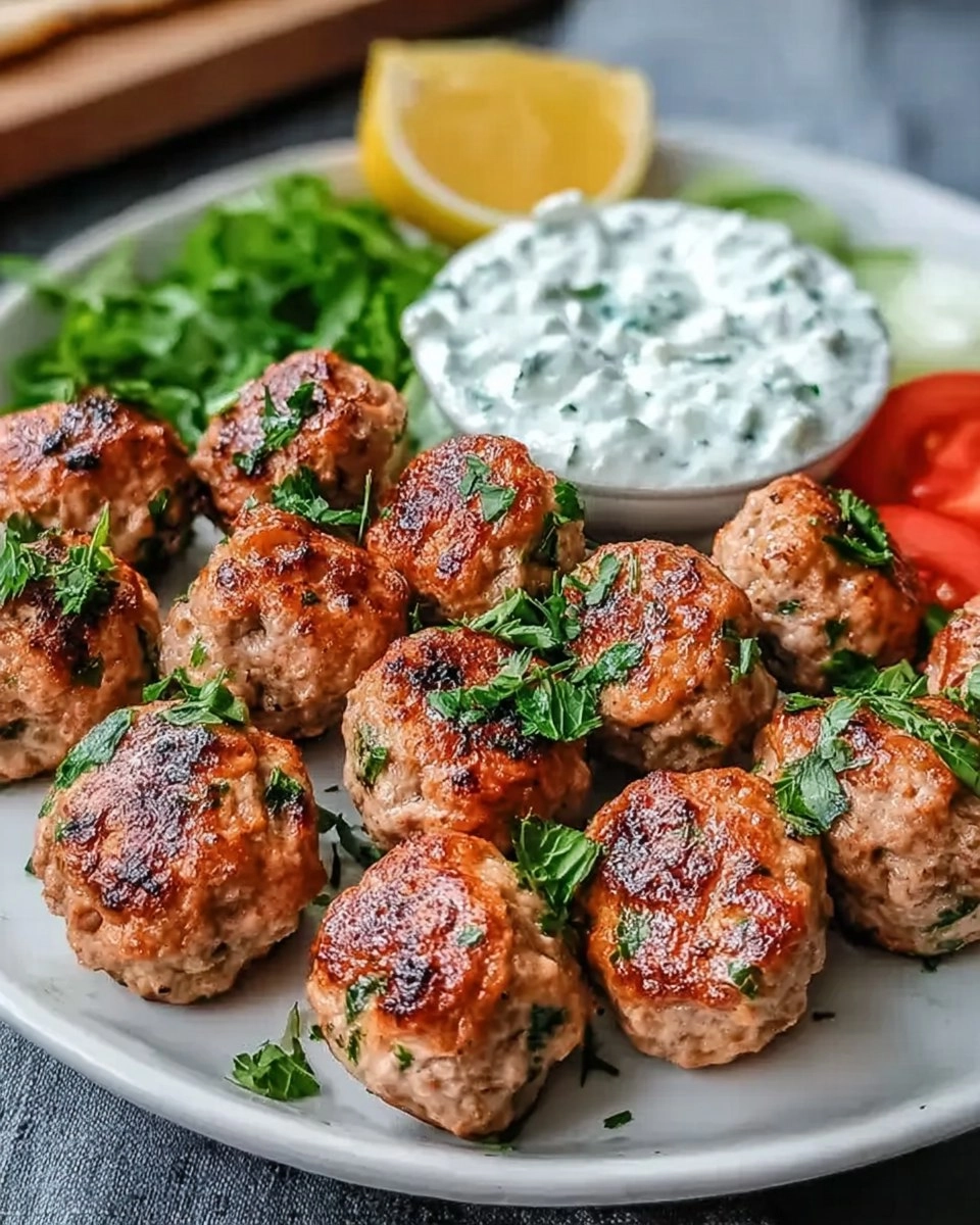 Easy Greek Turkey Meatballs with Tzatziki