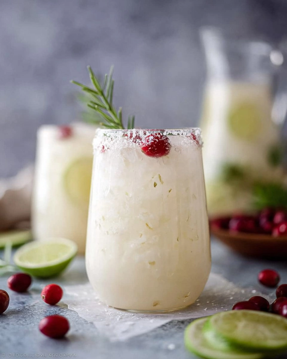 Easy White Christmas Margarita Pitcher