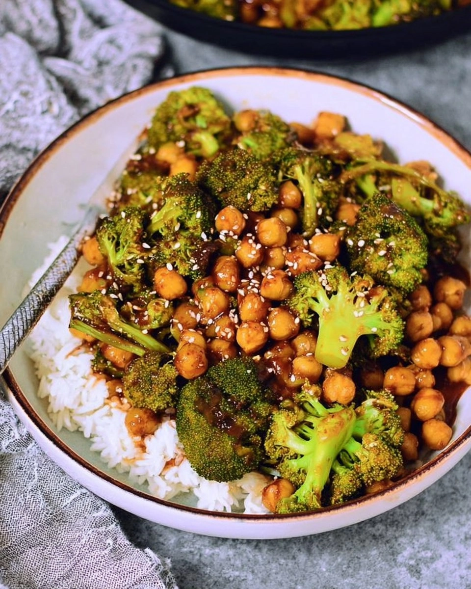 Garlic Broccoli Stir Fry with Chickpeas
