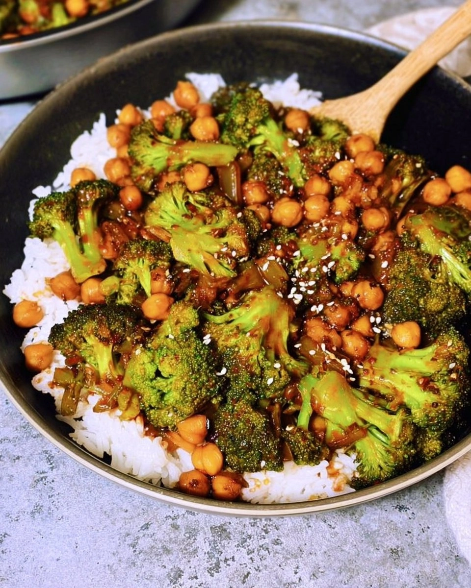 Garlic Broccoli Stir Fry with Chickpeas