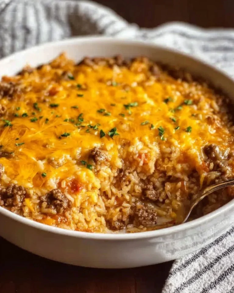 Healthy-Cheesy-Ground-Beef-Rice-Casserole-Recipe