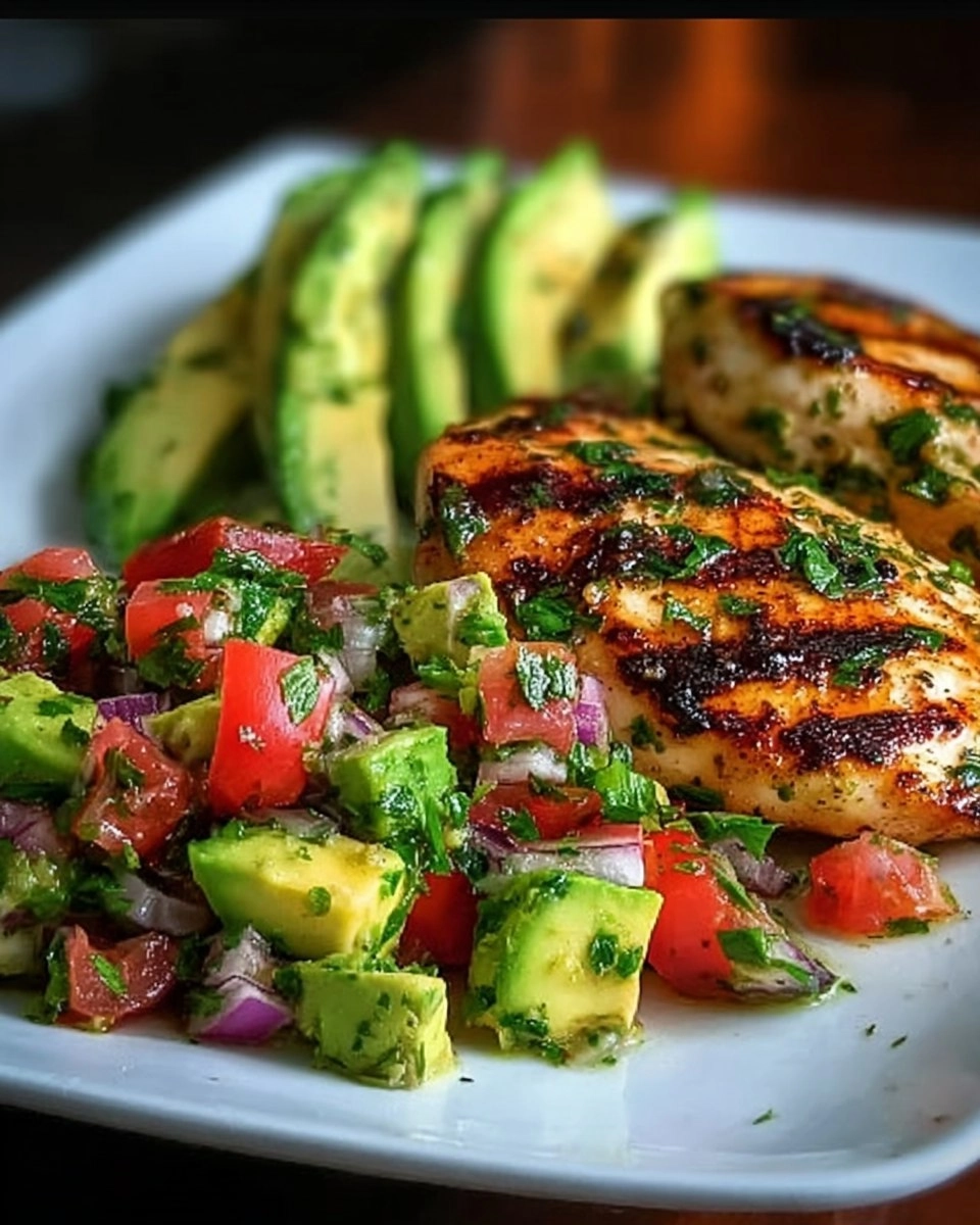 Healthy Cilantro Lime Chicken with Avocado Salsa