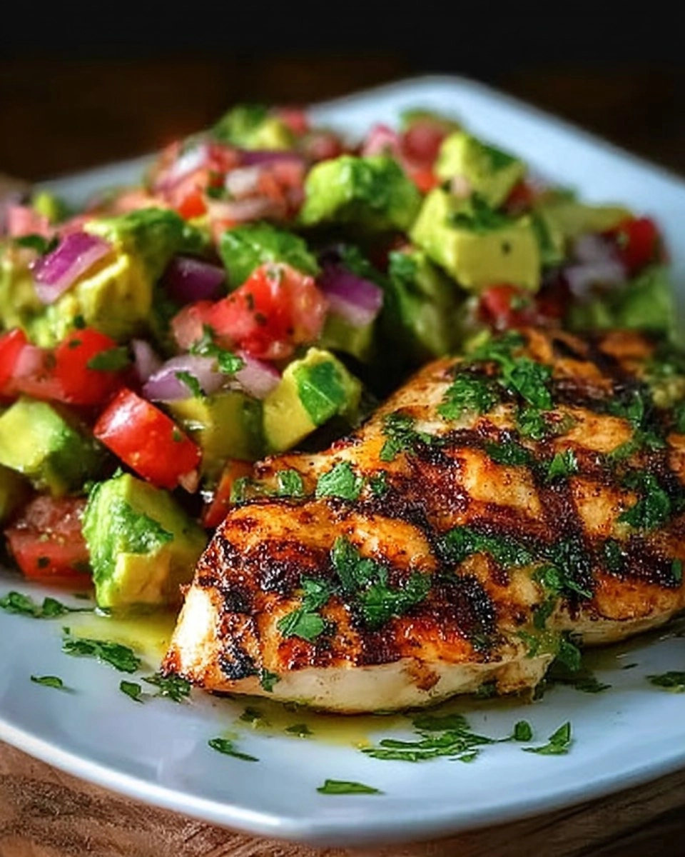 Healthy Cilantro Lime Chicken with Avocado Salsa