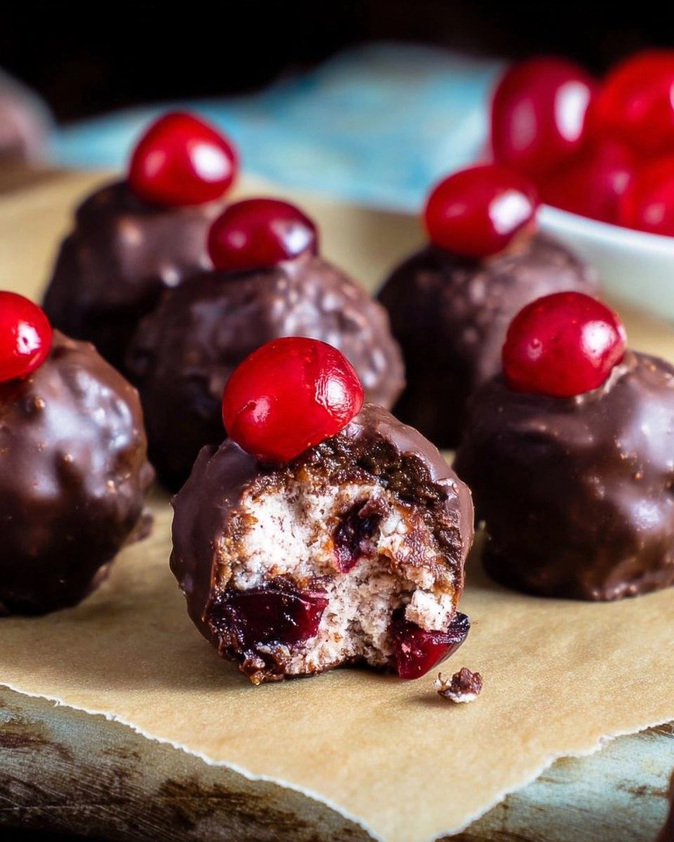 No-Bake Chocolate Cherry Bourbon Balls