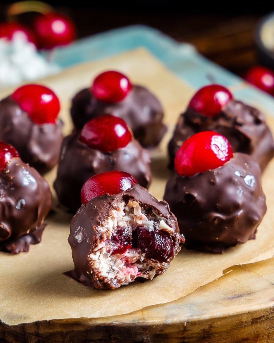 No-Bake Chocolate Cherry Bourbon Balls