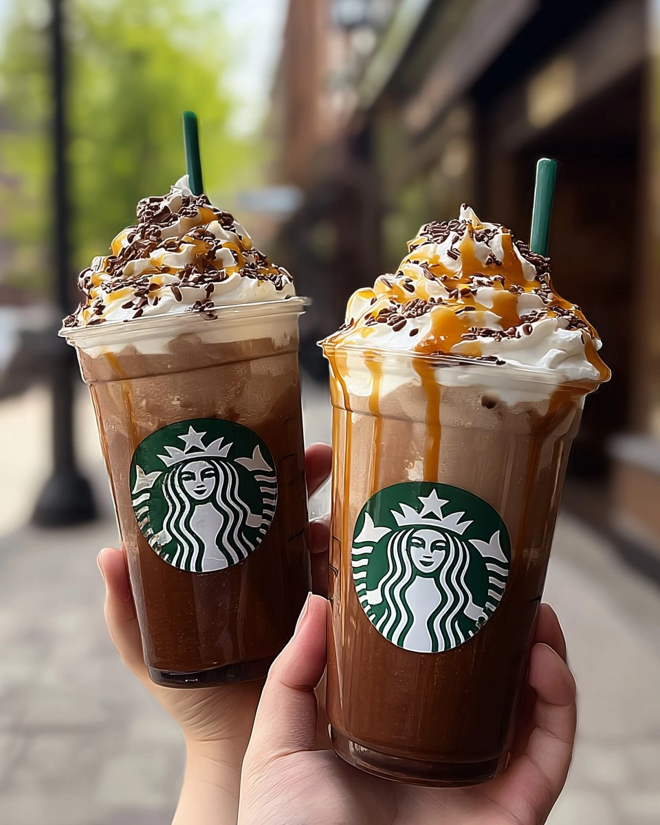 Starbucks-style Salted Caramel Mocha Frappuccinos