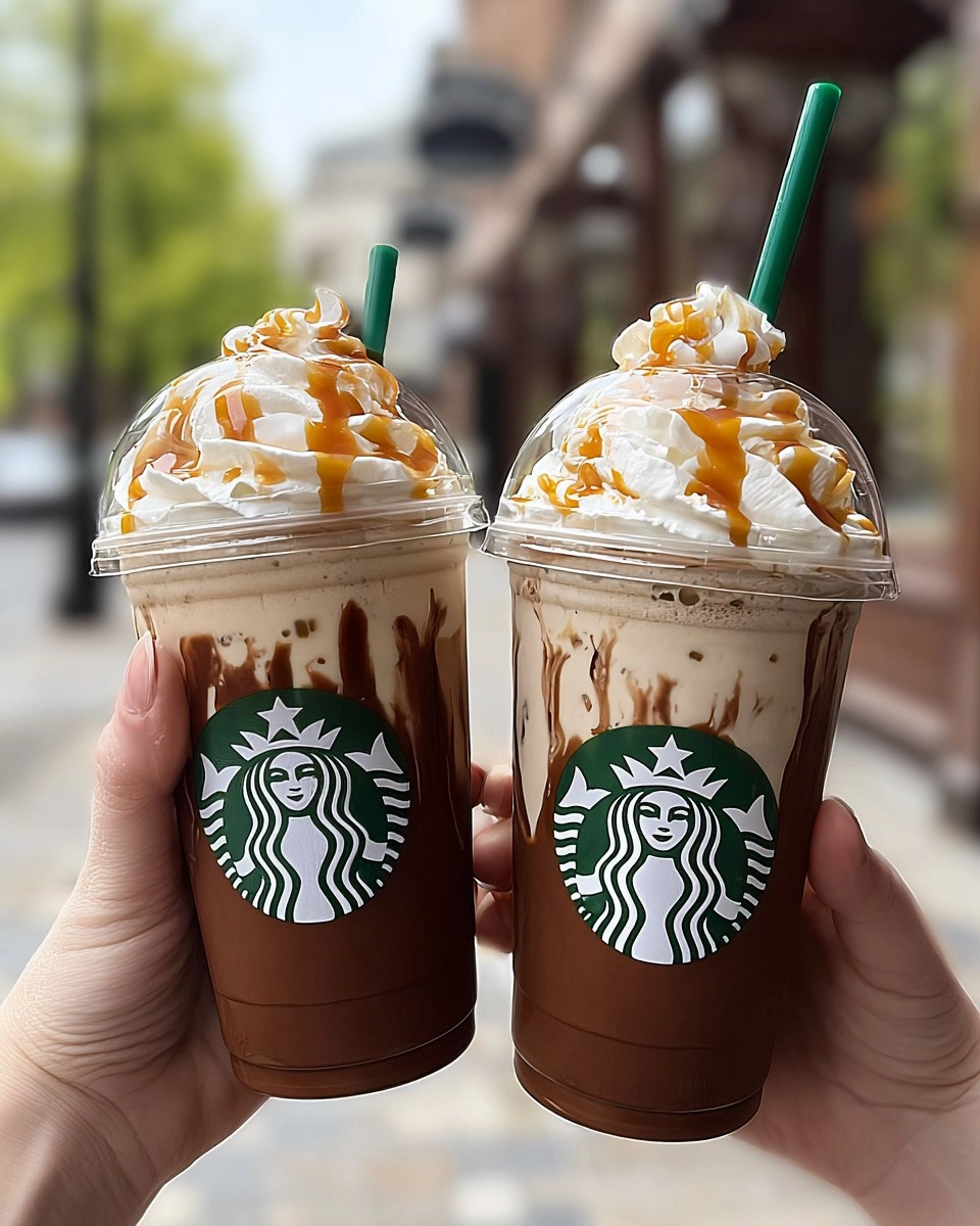 Starbucks-style Salted Caramel Mocha Frappuccinos