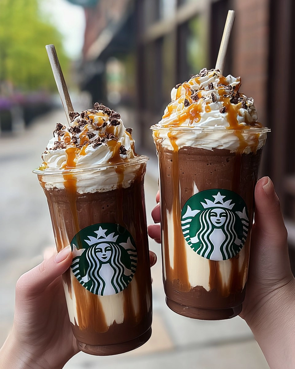 Starbucks-style Salted Caramel Mocha Frappuccinos