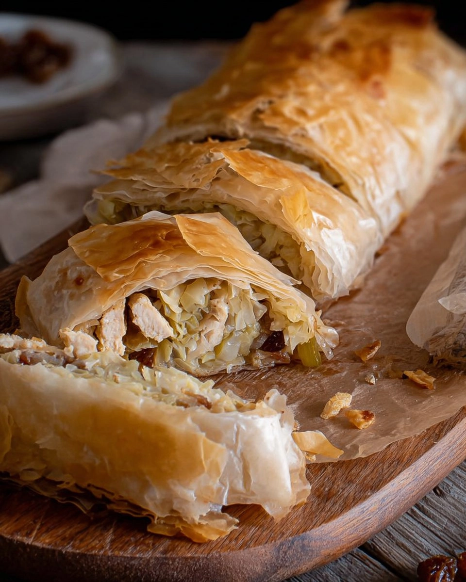 Sweet Cabbage Strudel with Raisins and Brown Sugar