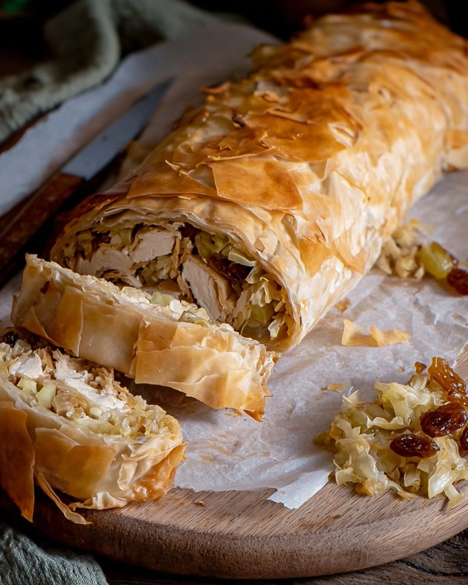 Sweet Cabbage Strudel with Raisins and Brown Sugar