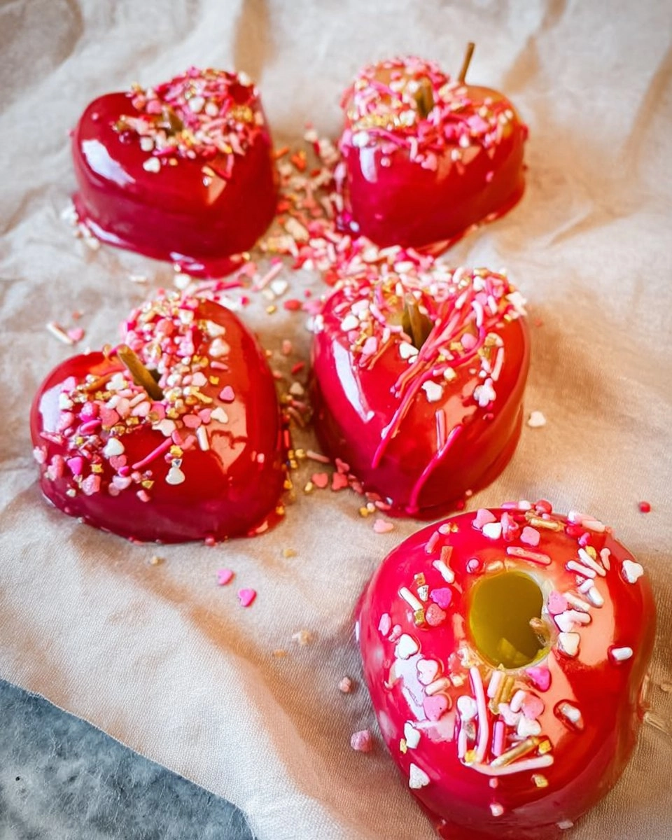 Valentine Candy Apples Made into Cute Heart Shapes 80 Valentine Candy Apples Made into Cute Heart Shapes