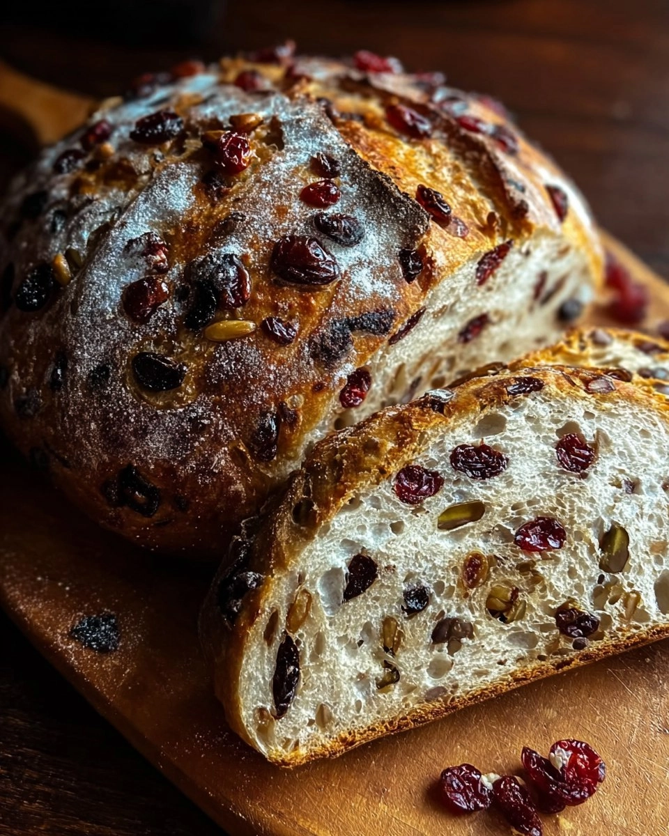 Valentine Cranberry Raisin Walnut Cinnamon Artisan Bread