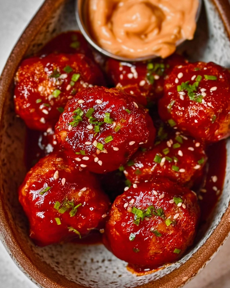 Valentine Korean BBQ Meatballs and Spicy Mayo Dip