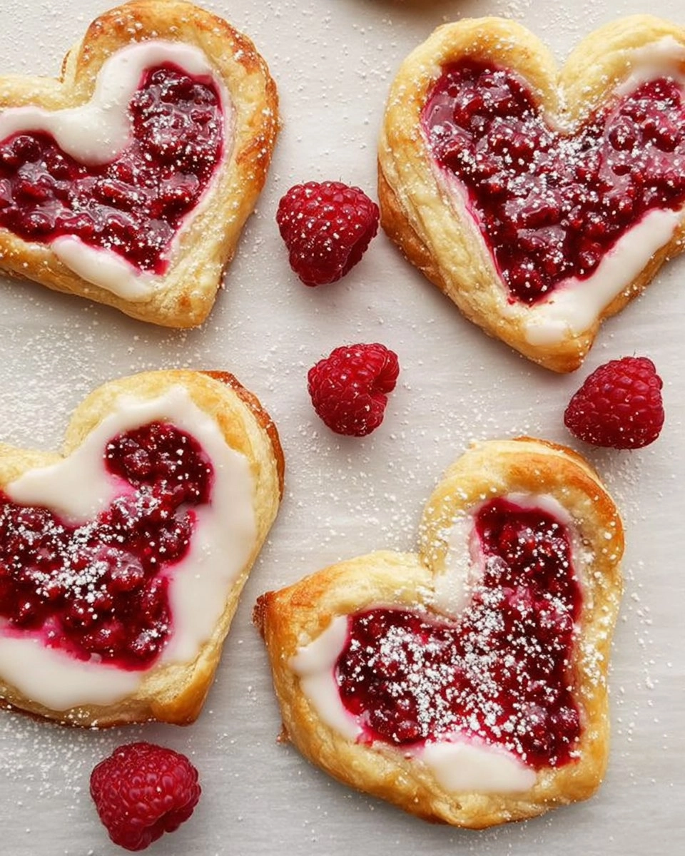 Valentine Raspberry Heart Danishes
