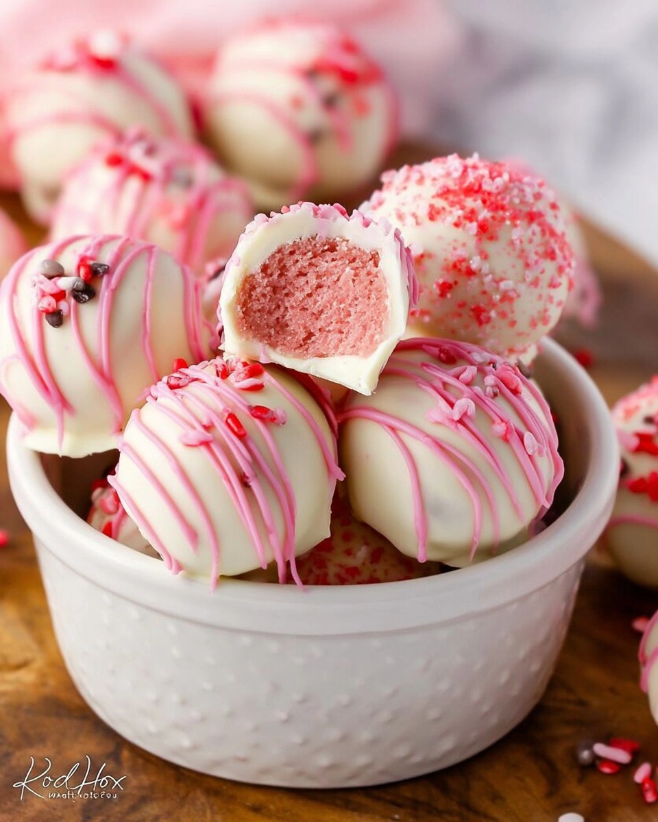 Valentine Strawberry Cake Truffles