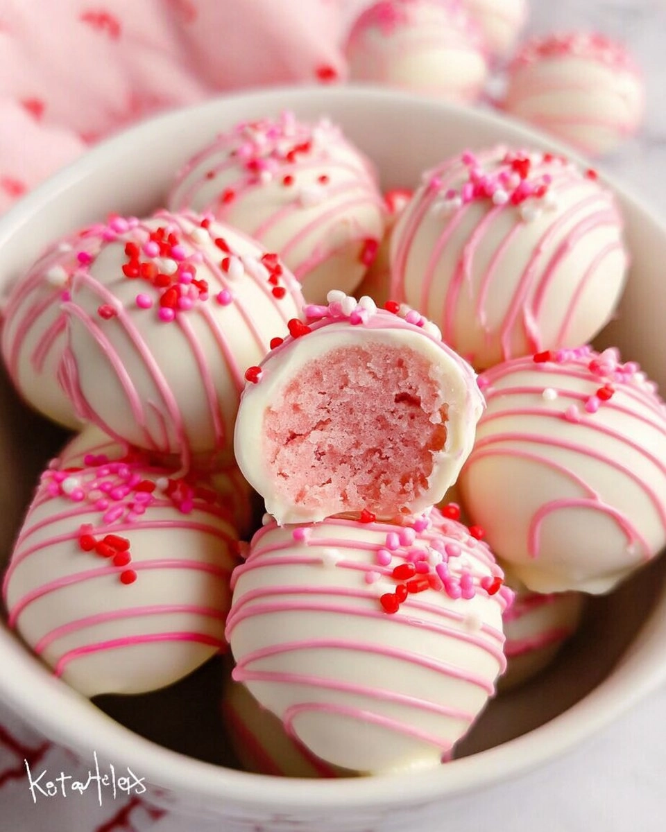 Valentine Strawberry Cake Truffles