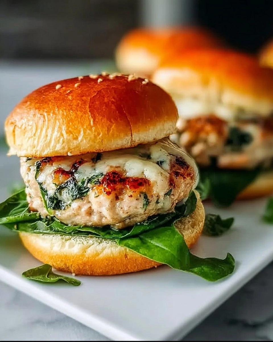 White Cheddar Spinach Chicken Burgers