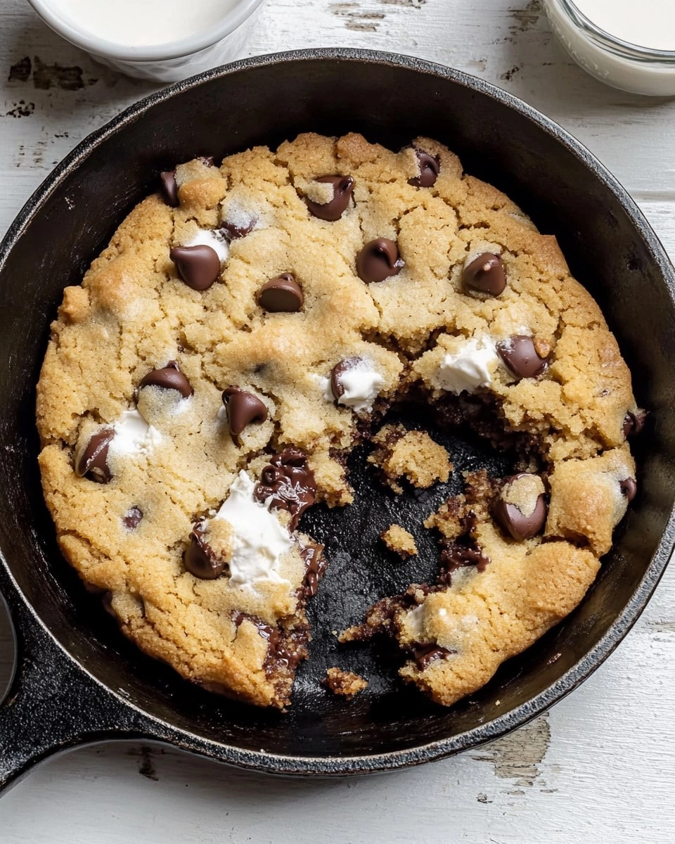Chewy Gooey Chocolate Chip Skillet Cookie