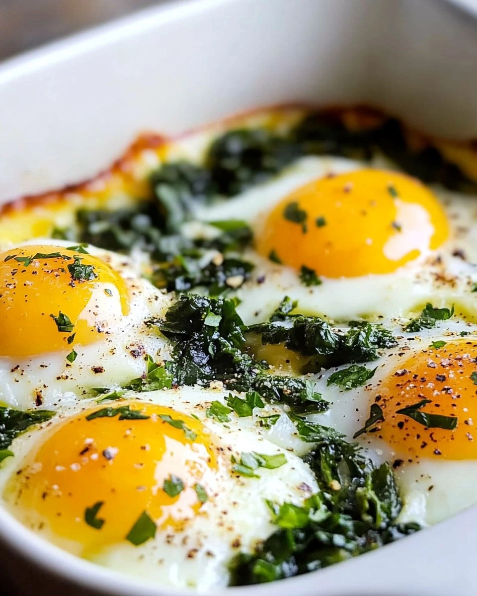 Easy Baked Eggs Florentine 