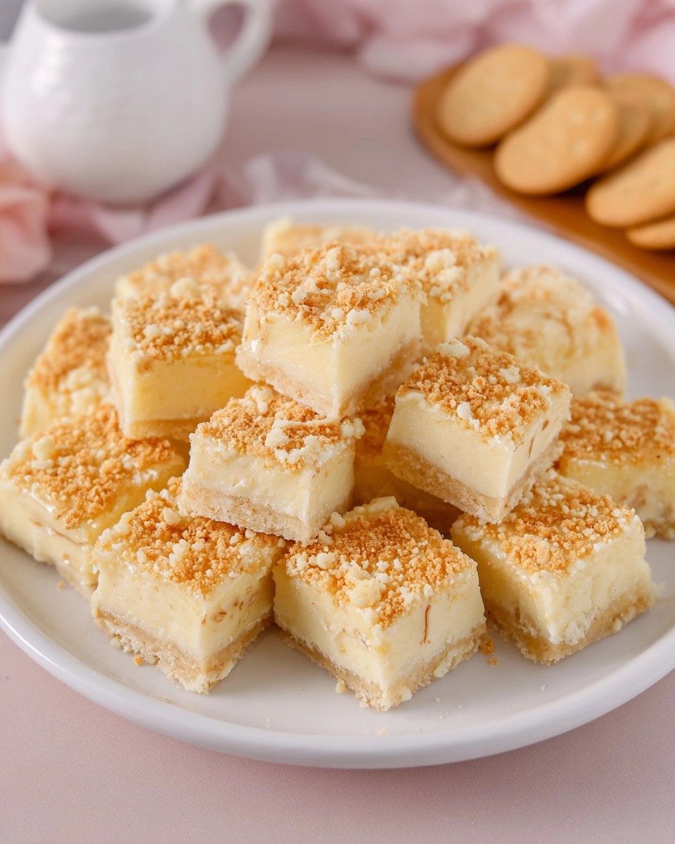 Easy Banana Pudding Fudge Squares with a Nilla Wafer Crunch