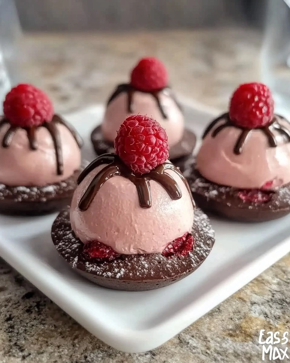 Easy Chocolate Raspberry Mousse Domes