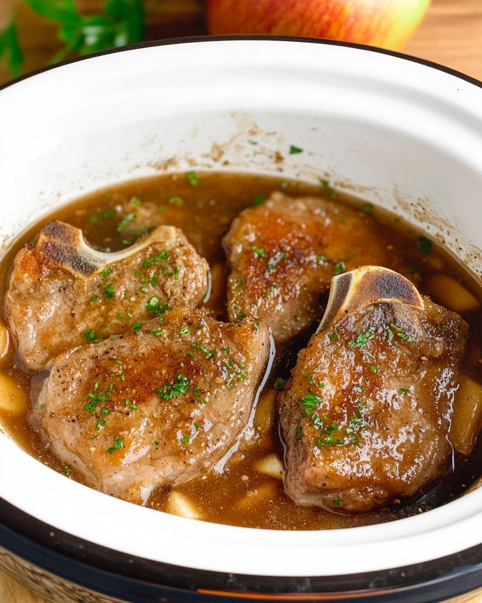 Fall-Apart Tender Crockpot Apple Pork Chops