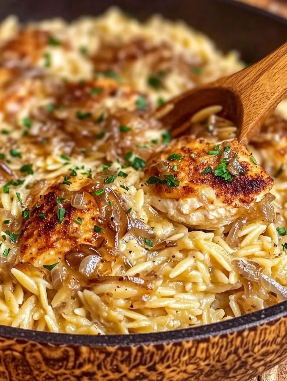 French Onion Chicken Orzo