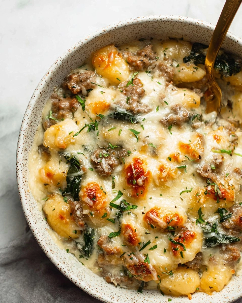Healthy Pesto Sausage Gnocchi Bake