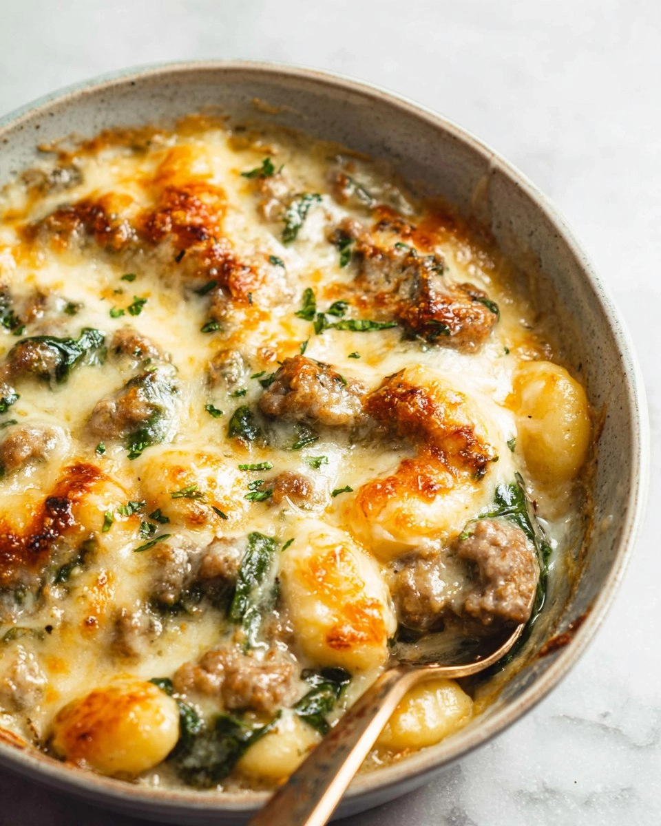 Healthy Pesto Sausage Gnocchi Bake