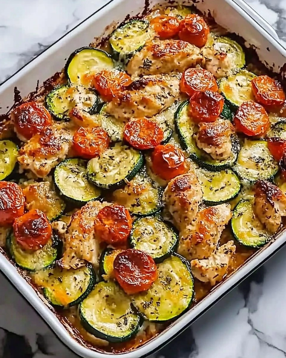 Mediterranean Chicken Zucchini Bake